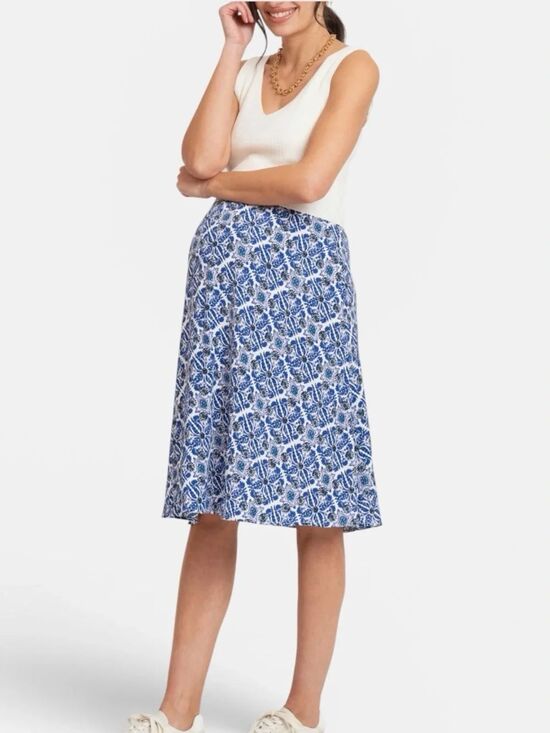Seraphine Dresses & Skirts - Seraphine 2-in-1 Maternity and Nursing Dress White Ribbed Bodice Blue Skirt US 6